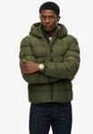 Steppjacke SUPERDRY "HOODED SPORTS PUFFER JACKET", Herren, Gr. S, gr&uuml;n (army khaki,