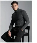 Rollkragenshirt TRIGEMA "TRIGEMA Rollkragenshirt", Herren, Gr. S, grau...