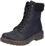 Winterstiefelette RIEKER, Damen, Gr. 36, schwarz, Lederimitat, Textil, unifarben,
