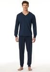 Schiesser Pyjama "Comfort Essentials" 2 tlg. V-Ausschnitt, Brusttasche,...