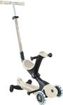 Tretroller GLOBBER "GO-UP DELUXE LIGHTS ECO 360, mit Leuchtrollen", kokos wei&szlig;,