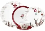 Seltmann Weiden Geschirr-Set "Kombiservice Life Christmas 30er Set wei&szlig;-braun"