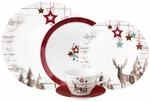 Geschirr-Set SELTMANN WEIDEN "Kombiservice Life Christmas 30er Set wei&szlig;-braun", bunt