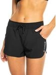 Badeshorts ROXY "ROXY WAVE 2 INCH BS", Damen, Gr. XXL (44), N-Gr, grau (anthrazit),