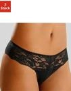 String NUANCE BY LASCANA, Damen, Gr. 44/46, schwarz (2xschwarz), Spitze,