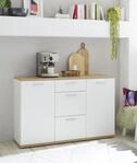 HBZ Kommode "BC1035 wei&szlig; matt, BxHxT 135x86x38 cm" Kommode mit 2 T&uuml;ren, 3