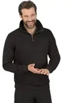 Sweatshirt TRIGEMA "TRIGEMA Sweatshirt mit Rei&szlig;verschluss", Herren, Gr. S, schwarz,