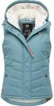 Steppweste RAGWEAR "Hesty", Damen, Gr. XS (34), graublau, Au&szlig;enmaterial: 100%