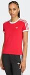 T-Shirt ADIDAS ORIGINALS "3S TEE SLIM", Jungen, Gr. XXL, better scarlet, wei&szlig;,