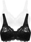B&uuml;gelloser BH SUSA "Latina", Damen, Gr. 75, Cup D, schwarz-wei&szlig; (wei&szlig;,...