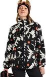 Fleecepullover ROXY "Alabama Full Zip Printed", Damen, Gr. L, schwarz big...