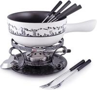 SWISSMAR Fondue "Heidi" Keramik/Schmiedeeisen, 9-teilig, inkl. 6 Fonduegabeln
