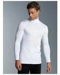 Rollkragenshirt TRIGEMA "TRIGEMA Rollkragenshirt", Herren, Gr. XS, wei&szlig;, Feinstrick,