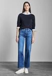 Strickpullover STREET ONE, Damen, Gr. 34, blau (tiefblau), Stoff, 60% Viskose, 40%