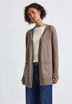 Cardigan STREET ONE, Damen, Gr. 34, mocha dream meliert, Web, 37% Baumwolle, 34%