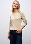 Langarmshirt STREET ONE "Style Lanea", Damen, Gr. 34, beige (cotton beige), Jersey,