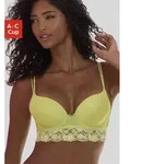 Push-up-BH VIVANCE "Anisa", Damen, Gr. 80, Cup A, gr&uuml;n (lime), Microtouch,
