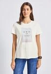T-Shirt STREET ONE, Damen, Gr. 34, wei&szlig; (sanftes wei&szlig;), Web, 100% Baumwolle,
