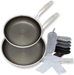 HENSSLERS Pfannen-Set "HENSSLERS Kochbox Deluxe" Edelstahl Set, Pfanne 24 + 28...