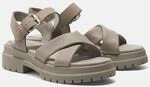 Sandale TIMBERLAND "London Vibe CROSS STRAP SANDAL", Damen, Gr. 39 (8), grau (lt tpe