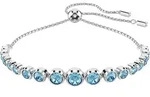 Armband SWAROVSKI "Schmuck Geschenk Imber Tennis Armkette", blau (metallfarben, blau,
