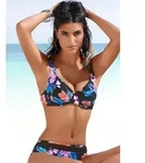 B&uuml;gel-Bikini LASCANA, Damen, Gr. 38, Cup C, bunt (bedruckt, schwarz, bunt),