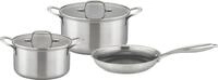 GSW Topf-Set "Inoxxa Black" Set, 5 Stk. tlg. Edelstahl Glas