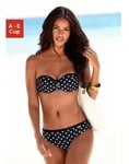 B&uuml;gel-Bandeau-Bikini LASCANA, Damen, Gr. 40, Cup C, schwarz-wei&szlig; (schwarz,...