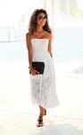 2-in-1-Kleid LASCANA, Damen, Gr. 38, N-Gr, wei&szlig;, Spitze, Obermaterial: 95% Polyamid,