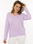 Zwillingsherz "&bdquo;Positive Mind Neon Kante&rdquo;", mit Kontrastnaht, V-Neck, washed out