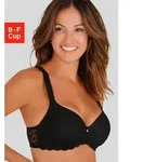 Schalen-BH LASCANA "BH mit B&uuml;gel, T-Shirt-BH mit Spitze", Damen, Gr. 95, Cup E,