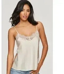 Spaghettitop LASCANA "Seidentop, Spitzentop, Alana", Damen, Gr. 36/38, beige