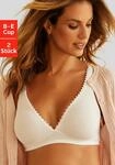 Bralette-BH PETITE FLEUR, Damen, Gr. 75, Cup D, schwarz-wei&szlig; (wei&szlig;, schwarz),