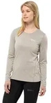 Rundhalspullover JACK WOLFSKIN "SKY THERMAL L/S W", Damen, Gr. S (36), palesand,