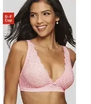 Bralette-BH LASCANA "Cara", Damen, Gr. 85, Cup E, rosa (rosa, puder), Spitze,