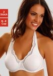 B&uuml;gel-BH PETITE FLEUR, Damen, Gr. 85, Cup B, schwarz-wei&szlig; (wei&szlig;, schwarz), Spitze,