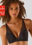 Push-up-BH PETITE FLEUR, Damen, Gr. 85, Cup C, schwarz (schwarz, wei&szlig;),...