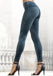 Leggings LASCANA, Damen, Gr. 36/38, N-Gr, blau (petrol), Samt, Obermaterial: 92%