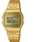 Chronograph CASIO VINTAGE, gold (goldfarben, gr&uuml;n), Armbanduhren, Damen,