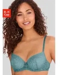 Schalen-BH LASCANA "Luciana", Damen, Gr. 90, Cup C, blau (adriablau), Spitze,