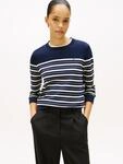 Tommy Hilfiger Rundhalspullover "CO JERSEY STITCH LS C-NK SWT" mit Logostickerei