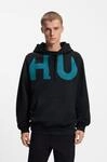 HUGO Hoodie, Loose Fit, Druck vorne und hinten, Kapuze mit Kordelzug,...