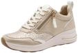 Sneaker TAMARIS "Tamaris Sneaker Leder/Textil", Damen, Gr. 40, beige, wei&szlig;, Leder,