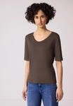 STREET ONE Rundhalsshirt Halbarm mit Turn-up