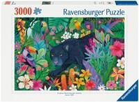 Puzzle RAVENSBURGER "Panther im bl&uuml;henden Dschungel", bunt, Puzzles, KinderB:121cm