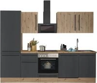 KOCHSTATION K&uuml;chenzeile "KS-Florida mit 38mm starker Arbeitsplatte" Breite 280...
