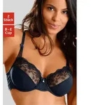 B&uuml;gel-BH NUANCE BY LASCANA, Damen, Gr. 75, Cup C, blau (marine, wei&szlig;), Spitze,
