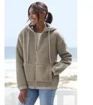 Fleecejacke ELBSAND, Damen, Gr. 42, grau (taupe), Fleece, Obermaterial: 100%