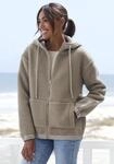 Fleecejacke ELBSAND, Damen, Gr. 42, grau (taupe), Fleece, Obermaterial: 100%