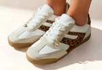 Sneaker LASCANA, Damen, Gr. 41, blau (wei&szlig;, leo), Obermaterial: 100% Lederimitat.